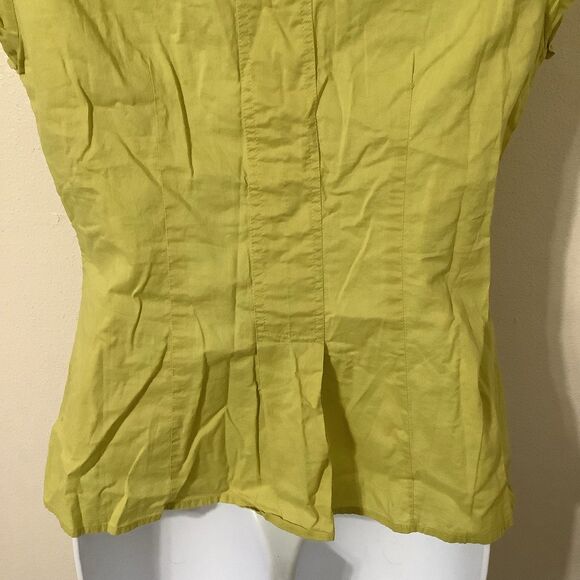 Vintage Y2K Green Fairycore Cottagecore Fairy Ruffle Cotton Button Up Top Sz 10 - Picture 10 of 12